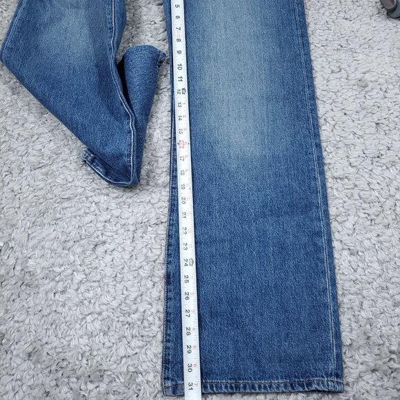 Levi's Premium Ribcage Wide Leg Jeans Medium Wash Blue High Rise Size 25 x 32 - Picture 10 of 12